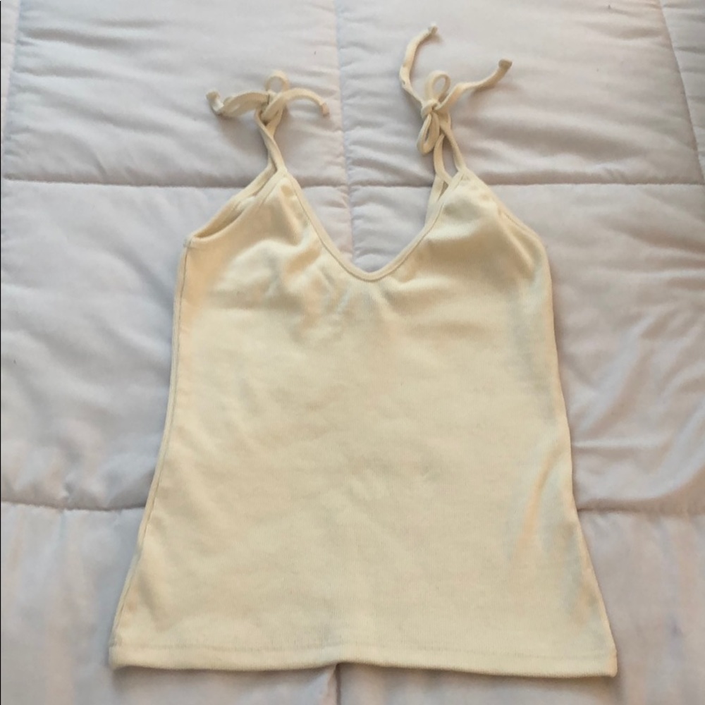 Nasty Gal - Premium Tie Shoulder Ribbed Cami Top